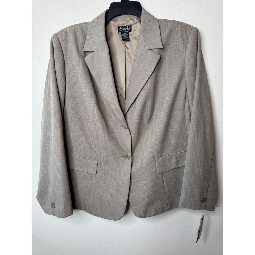 Rafaella Blazer Putty Tan Windowpane 2 Way Stretch Jacket